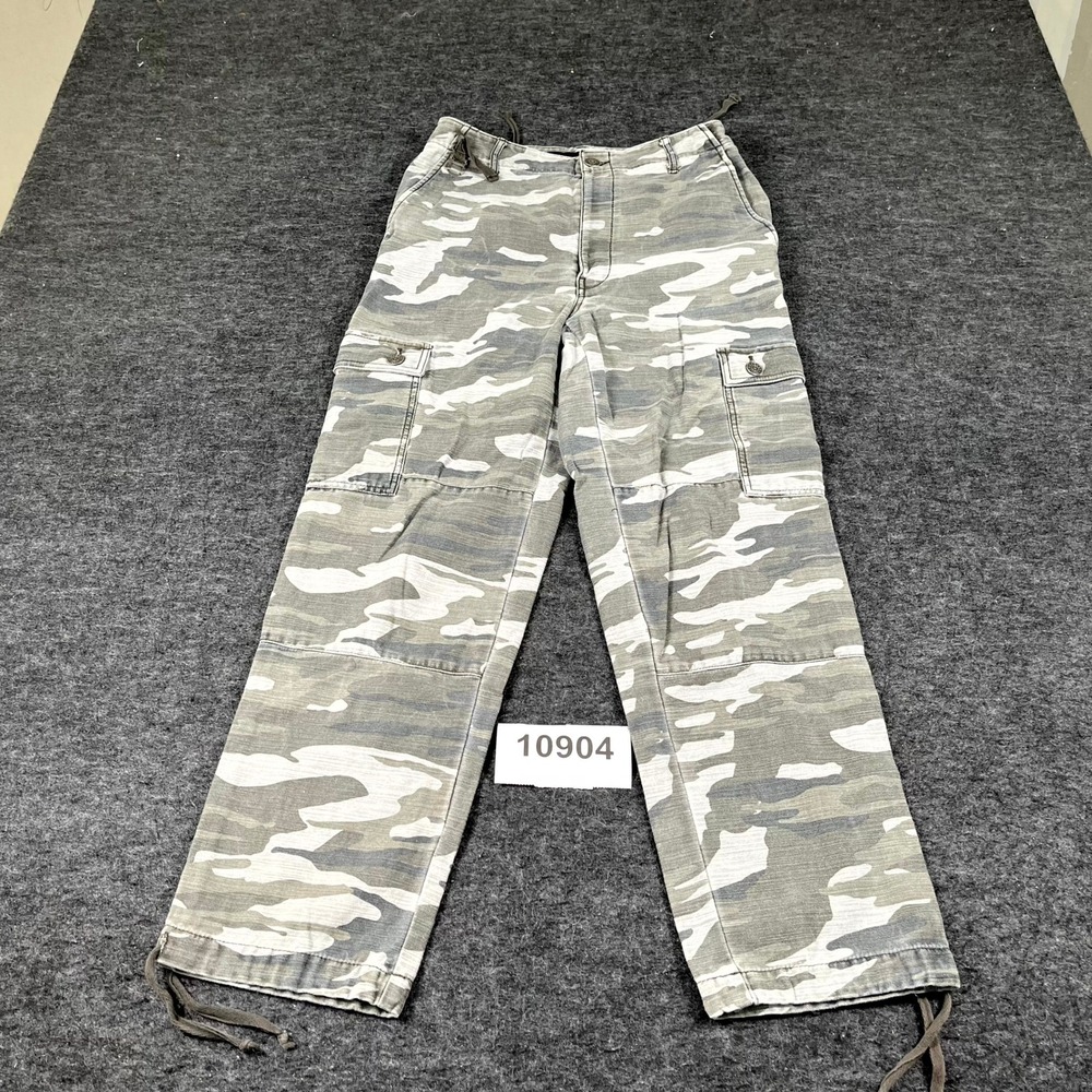 Express Camo Cargo Pants Women 4R Green White Utility Pockets Straight Leg